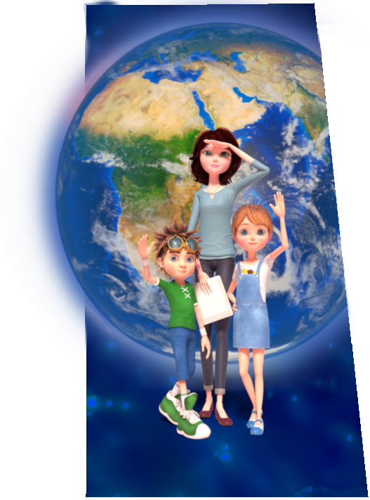 mobilne planetarium Sfera Wiedzy - Kosmos. Jaś i Małgosia w kosmosie