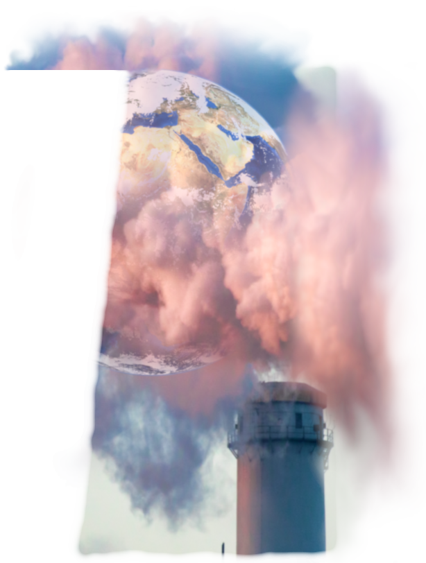 mobilne planetarium sfera wiedzy - Zanieczyszczenie powietrza dym z komina na planetę