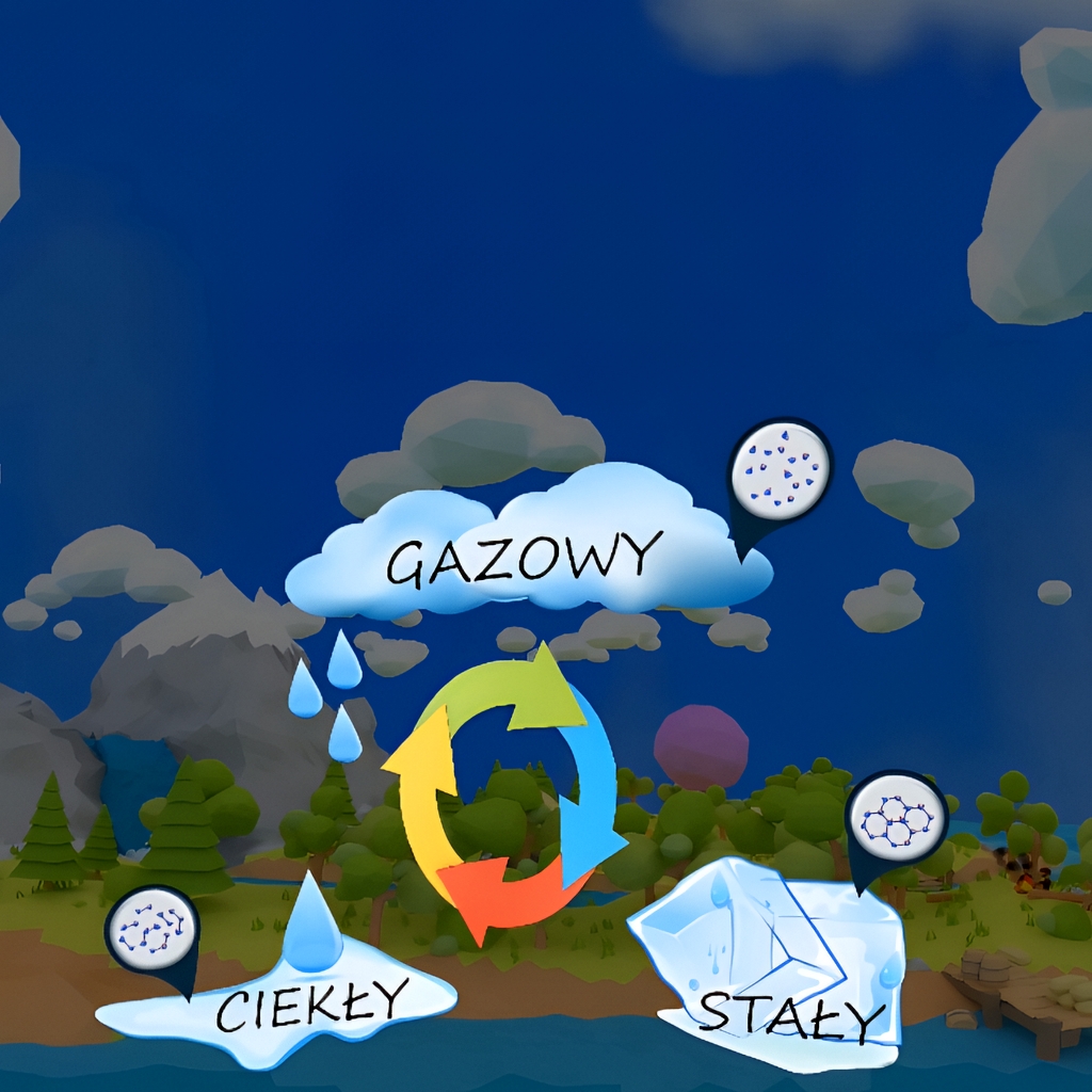 Zanieczyszczenie powietrza - Stany skupienia obiegu wody w przyrodzie - mobilne planetarium Sfera Wiedzy
