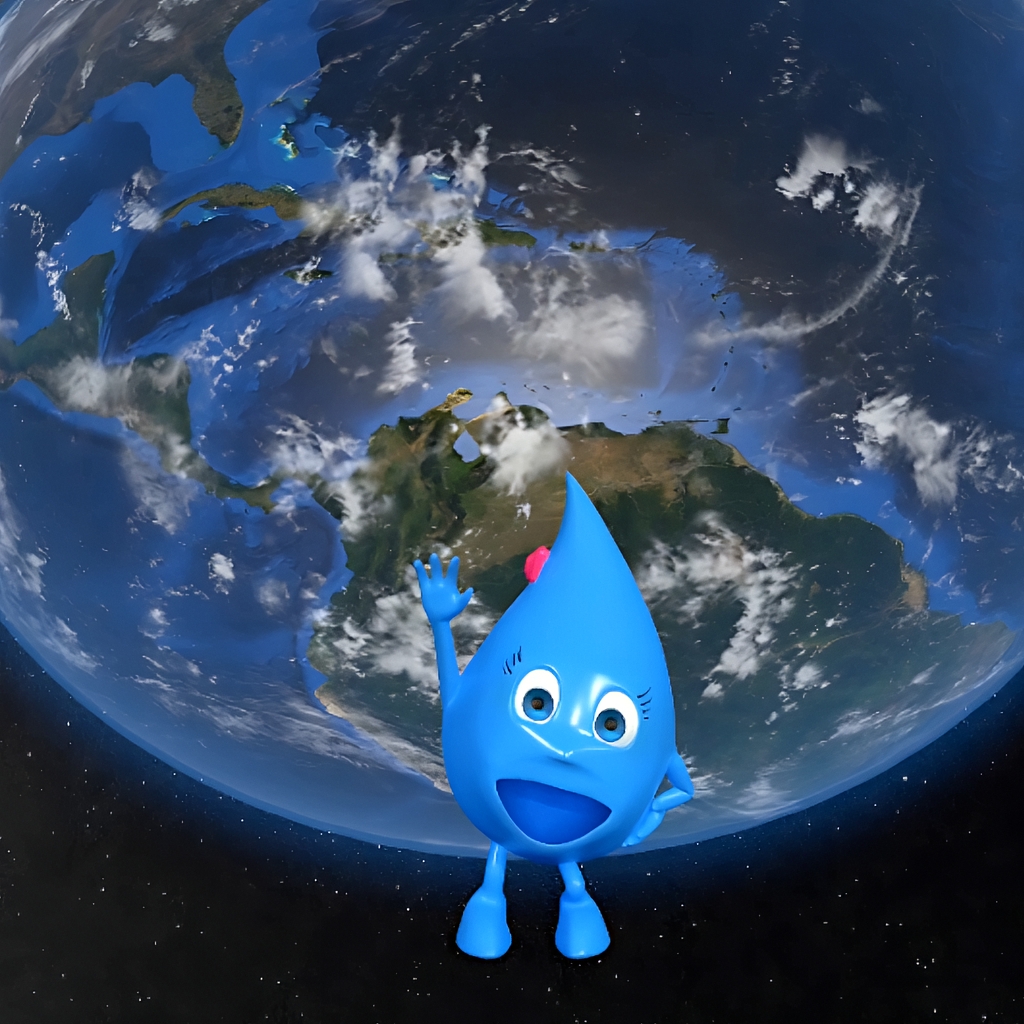 1-4 Zanieczyszczenie powietrza - Kropelka na tle Ziemi - mobilne planetarium Sfera Wiedzy