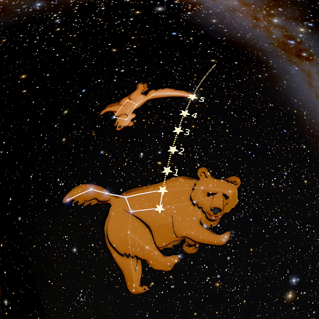 Mała i Wielka Niedźwiedzica - Gwiazda Polarna - mobilne planetarium Sfera Wiedzy